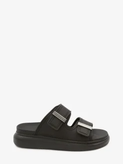 Shop Alexander McQueen Women's Hybrid Slide in Black/Silver