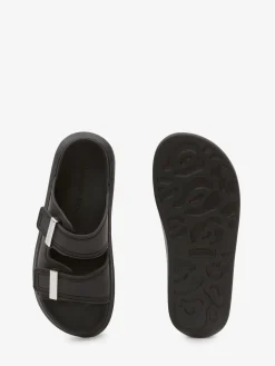 Shop Alexander McQueen Women's Hybrid Slide in Black/Silver