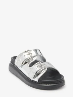 Best Alexander McQueen Women's Hybrid Slide in Silver