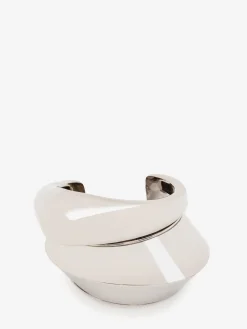 Shop Alexander McQueen Women's Iris Cuff in Antique Silver