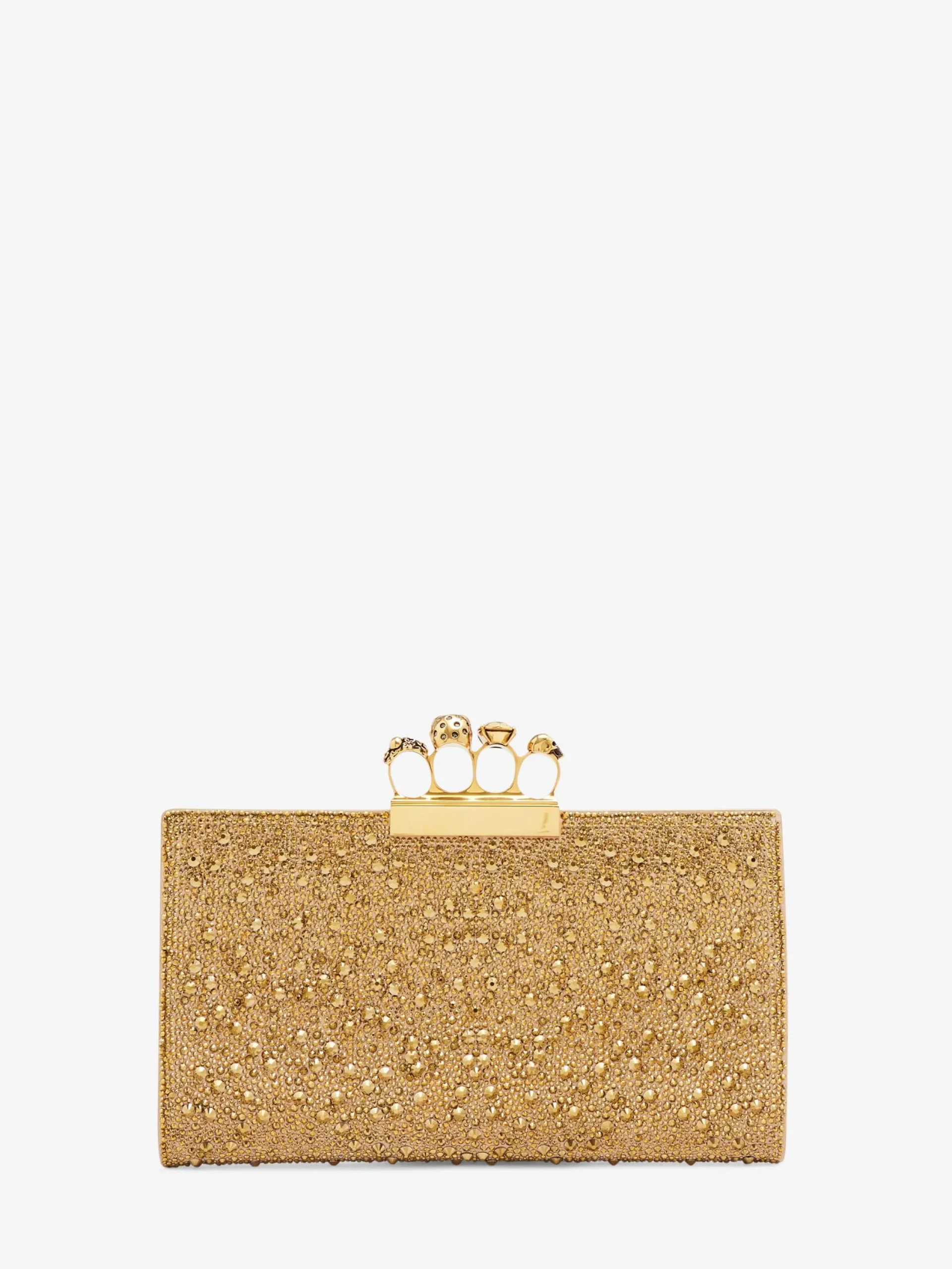 Shop Alexander McQueen Women's Jewelled Flat Pouch in Gold