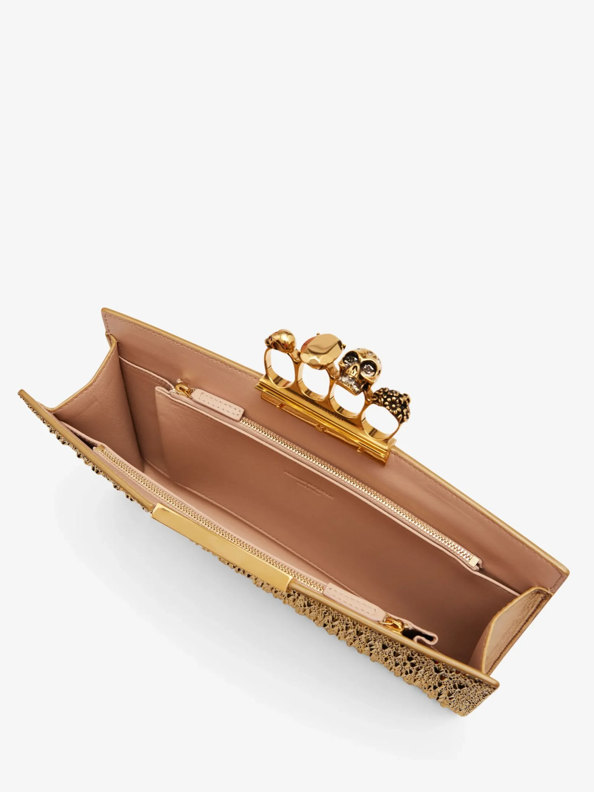 Shop Alexander McQueen Women's Jewelled Flat Pouch in Gold