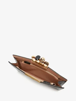 Flash Sale Alexander McQueen Women's Jewelled Flat Pouch in Black
