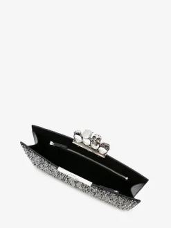 Clearance Alexander McQueen Women's Jewelled Flat Pouch in Black