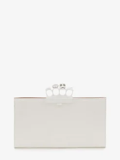 Discount Alexander McQueen Women's Jewelled Flat Pouch in White