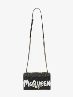 Store Alexander McQueen Women's Jewelled Satchel in Black/White