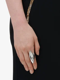 Cheap Alexander McQueen Women's Jewelled Shard Ring in Antique Silver