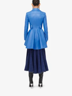 Shop Alexander McQueen Women's Kickback Denim Skirt in Washed Blue