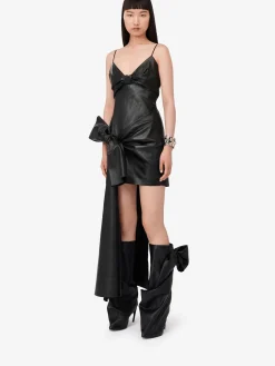 Discount Alexander McQueen Women's Knotted Drape Dress in Black
