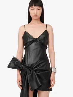 Discount Alexander McQueen Women's Knotted Drape Dress in Black