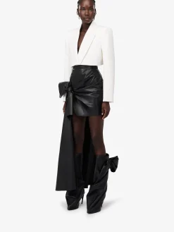 Hot Alexander McQueen Women's Knotted Drape Mini Skirt in Black