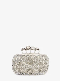 Store Alexander McQueen Women's Knuckle Clutch in White