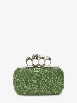 Outlet Alexander McQueen Women's Knuckle Clutch in ACID GREEN