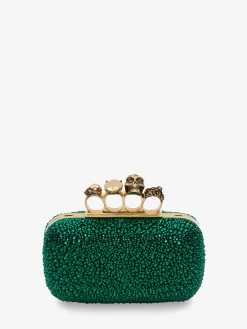 Outlet Alexander McQueen Women's Knuckle Clutch in Emerald