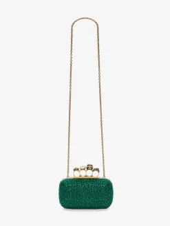 Outlet Alexander McQueen Women's Knuckle Clutch in Emerald