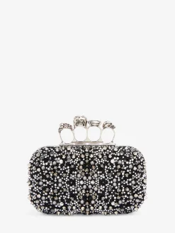 Online Alexander McQueen Women's Knuckle Clutch in Black