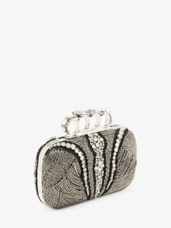Shop Alexander McQueen Women's Knuckle Clutch in Silver