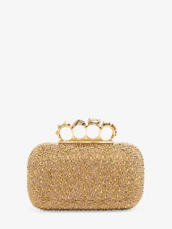 Fashion Alexander McQueen Women's Knuckle Clutch in Gold