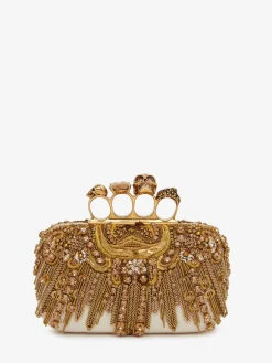 Shop Alexander McQueen Women's Knuckle Clutch in Gold