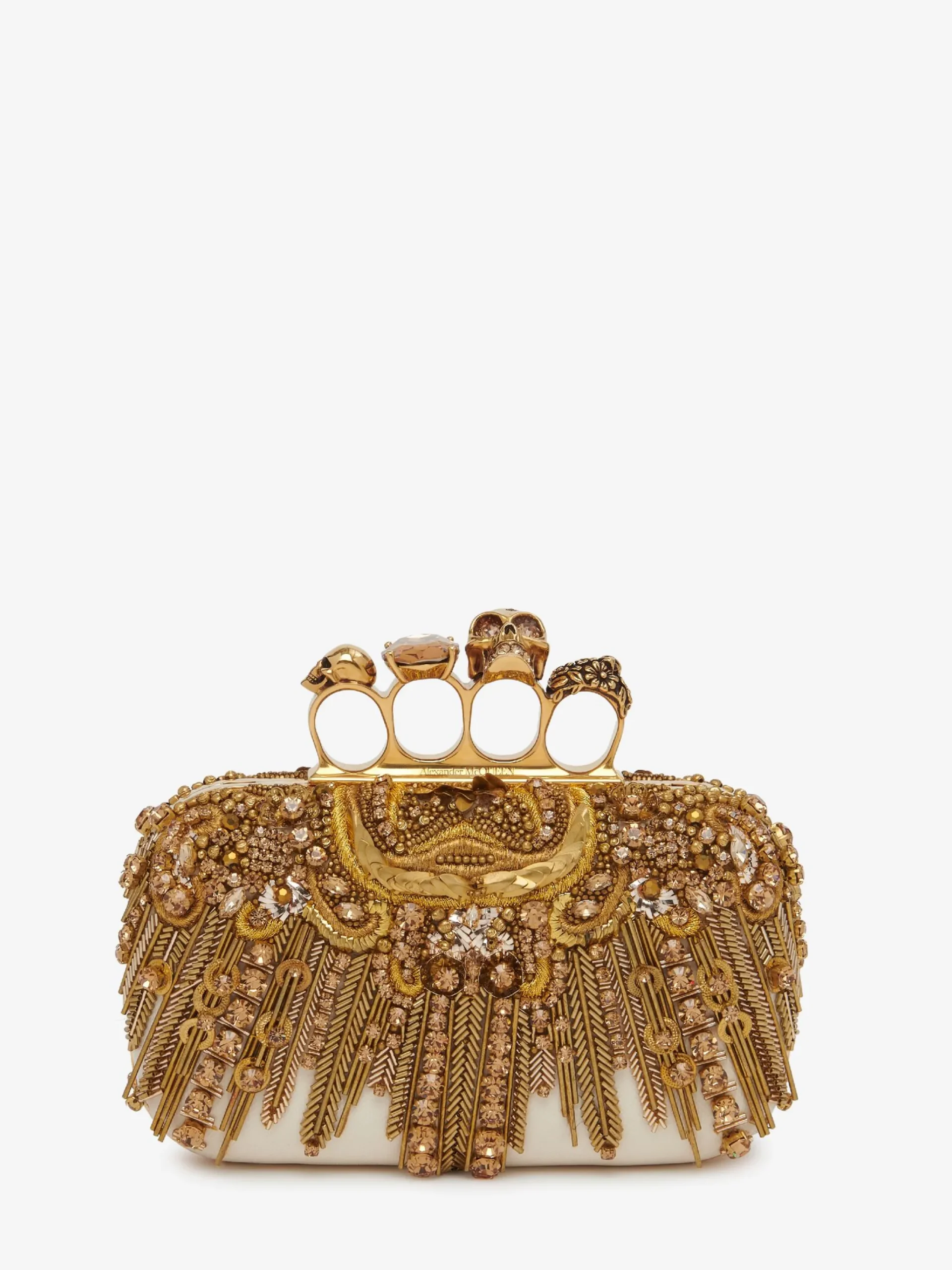 Shop Alexander McQueen Women's Knuckle Clutch in Gold