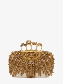 Shop Alexander McQueen Women's Knuckle Clutch in Gold
