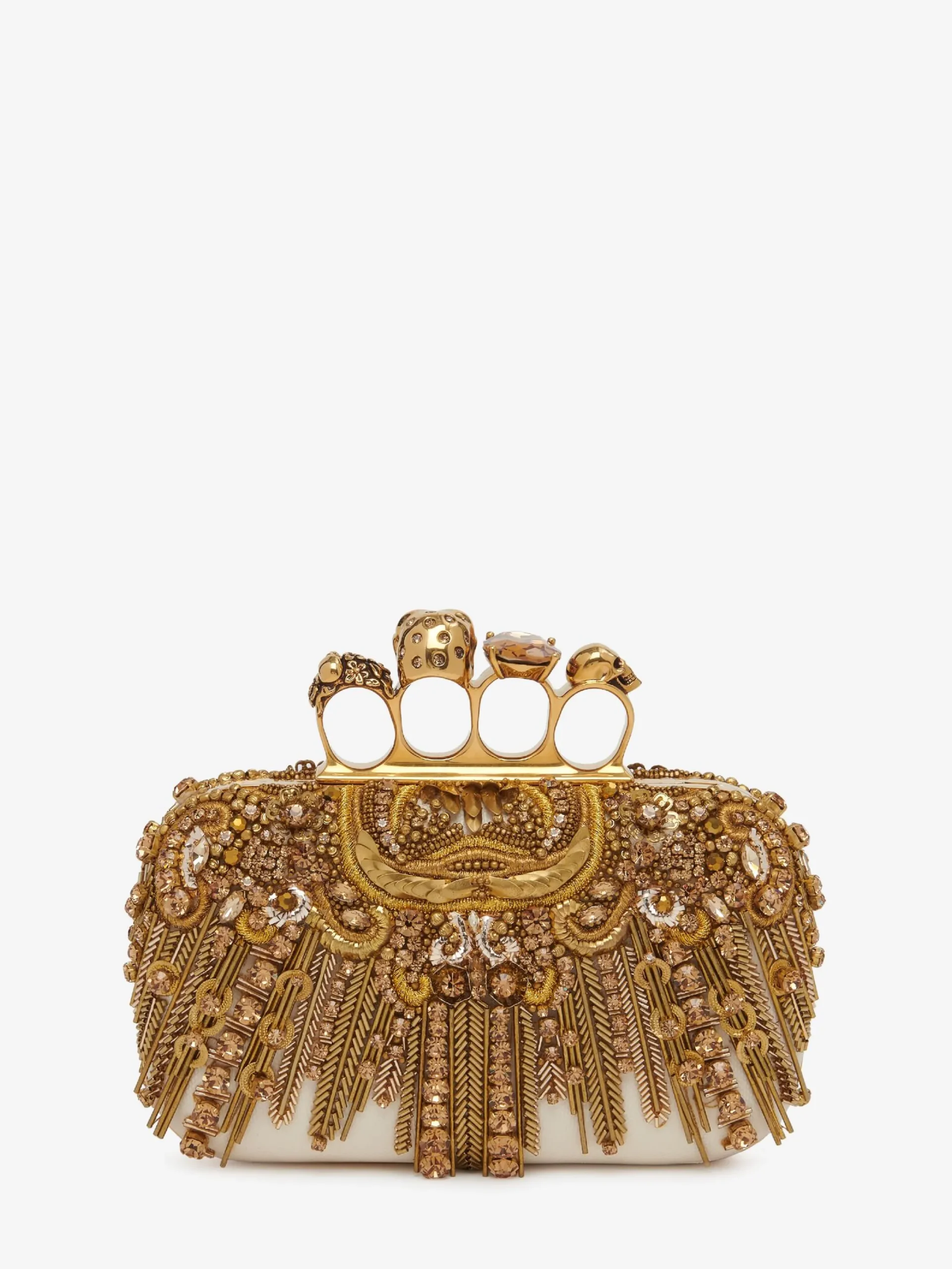 Shop Alexander McQueen Women's Knuckle Clutch in Gold
