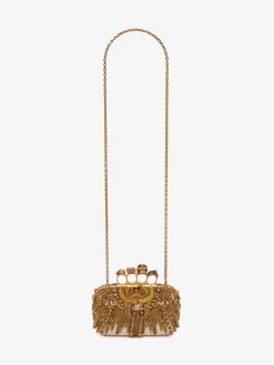 Shop Alexander McQueen Women's Knuckle Clutch in Gold