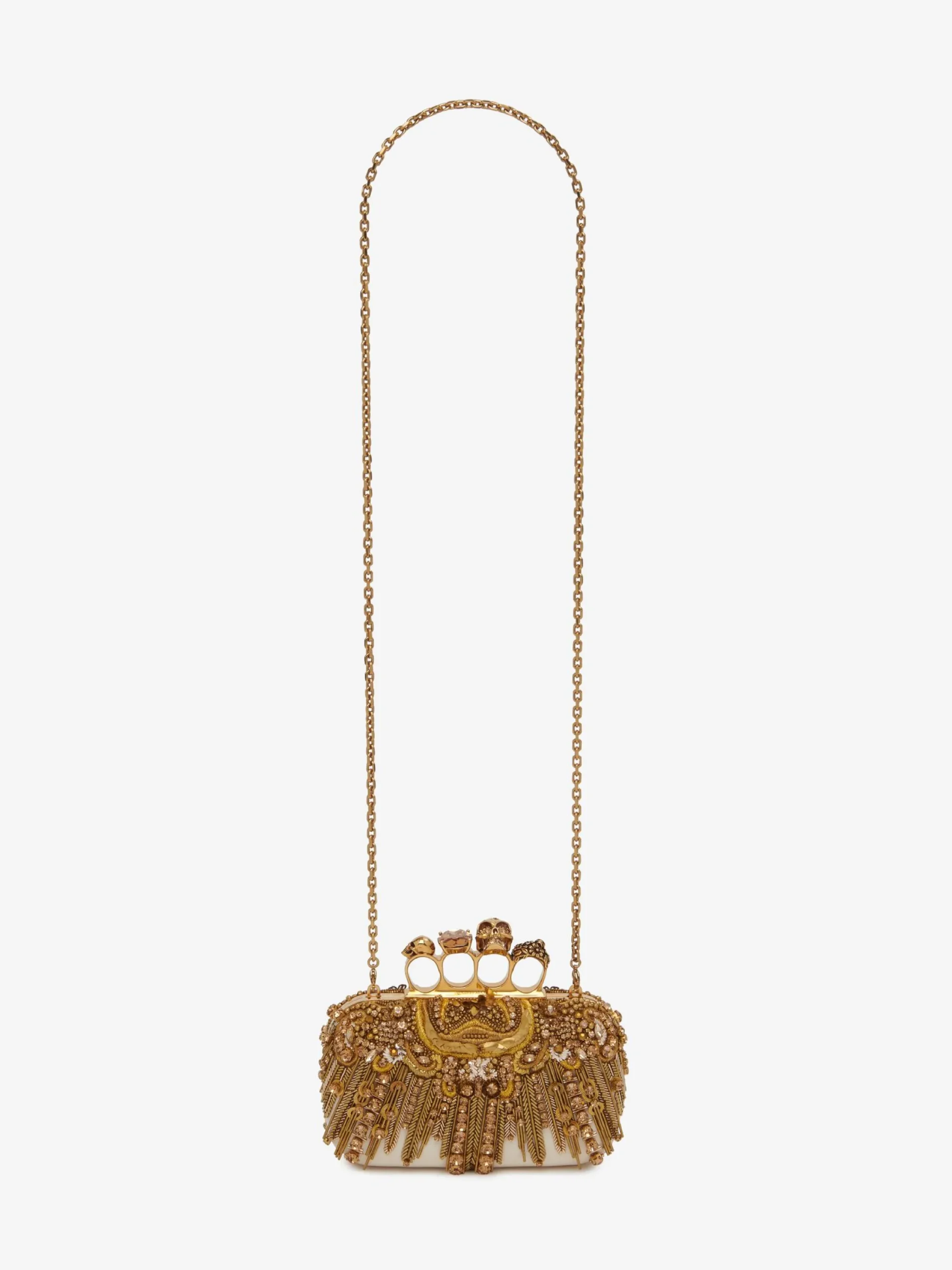 Shop Alexander McQueen Women's Knuckle Clutch in Gold