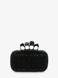 Online Alexander McQueen Women's Knuckle Clutch With Chain in BLACK