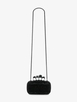 Online Alexander McQueen Women's Knuckle Clutch With Chain in BLACK