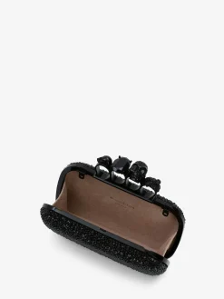 Online Alexander McQueen Women's Knuckle Clutch With Chain in BLACK