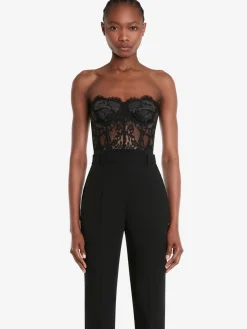 Shop Alexander McQueen Women's Lace Corset in Black