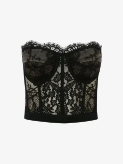 Shop Alexander McQueen Women's Lace Corset in Black