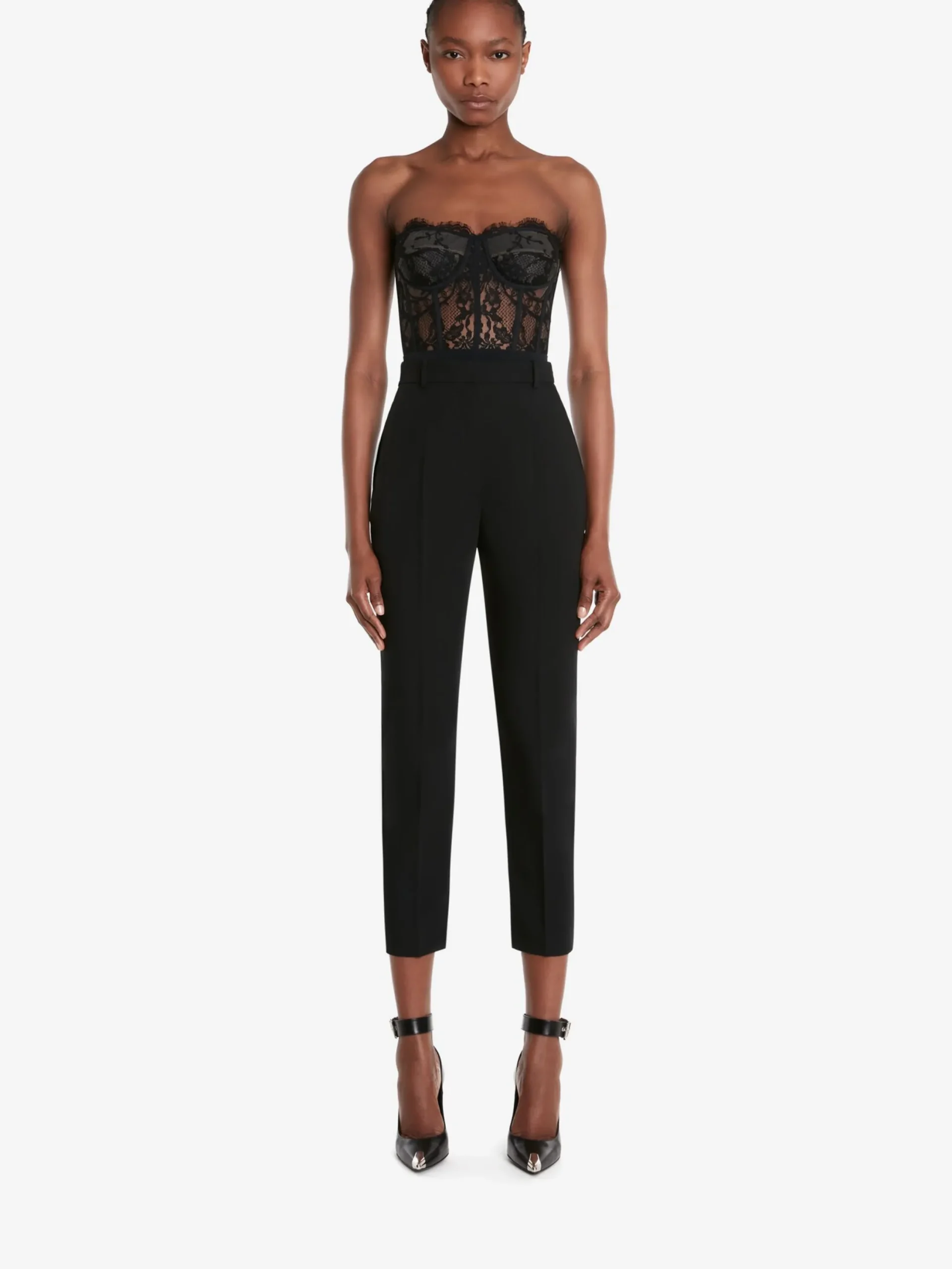 Shop Alexander McQueen Women's Lace Corset in Black