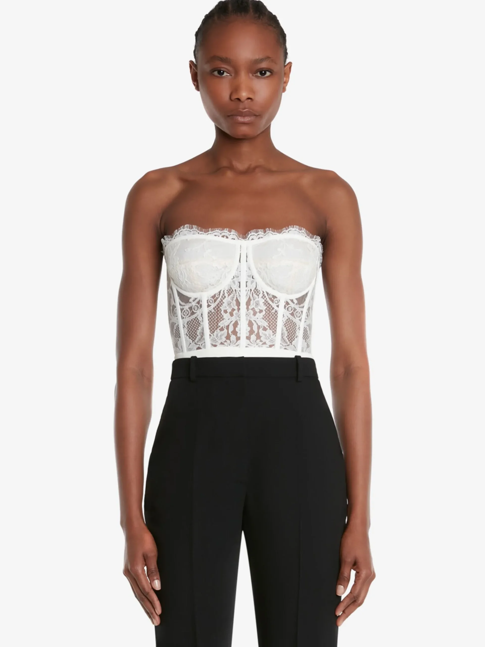 Cheap Alexander McQueen Women's Lace Corset in White