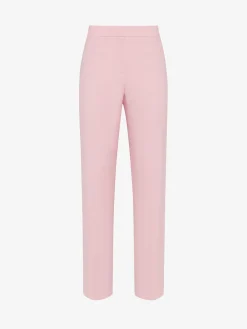 Cheap Alexander McQueen Women's Leaf Crepe Cigarette Trousers in Pale Pink