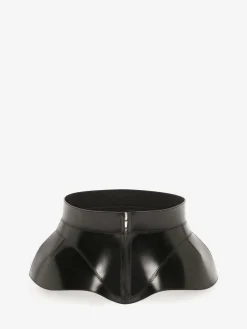 Cheap Alexander McQueen Women's Leather Articulated Corset Belt in Black