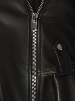 Shop Alexander McQueen Women's Leather Biker Jacket in Black