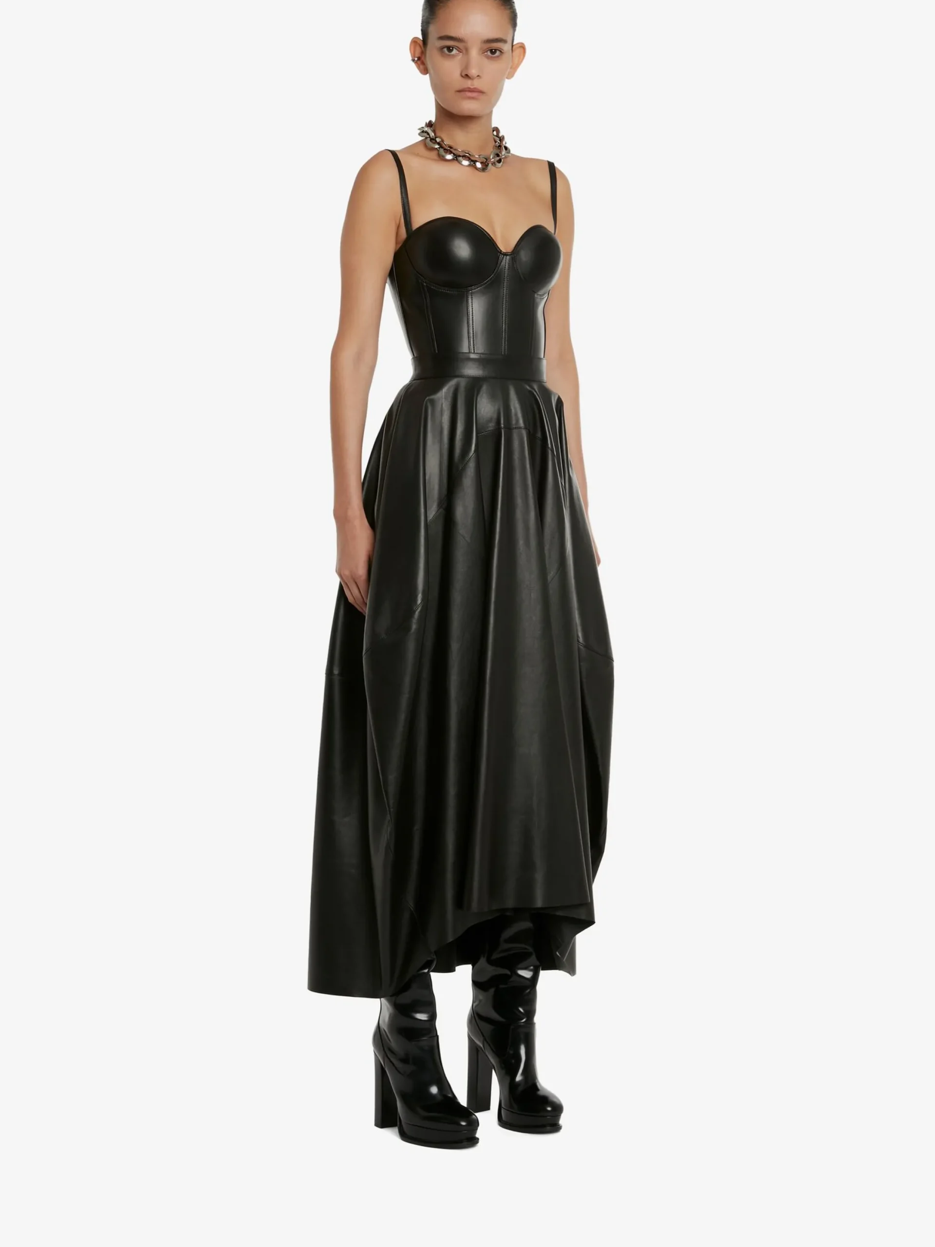Flash Sale Alexander McQueen Women's Leather Corset Top in Black