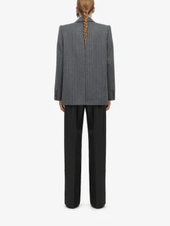 Store Alexander McQueen Women's Leather Trousers in Black