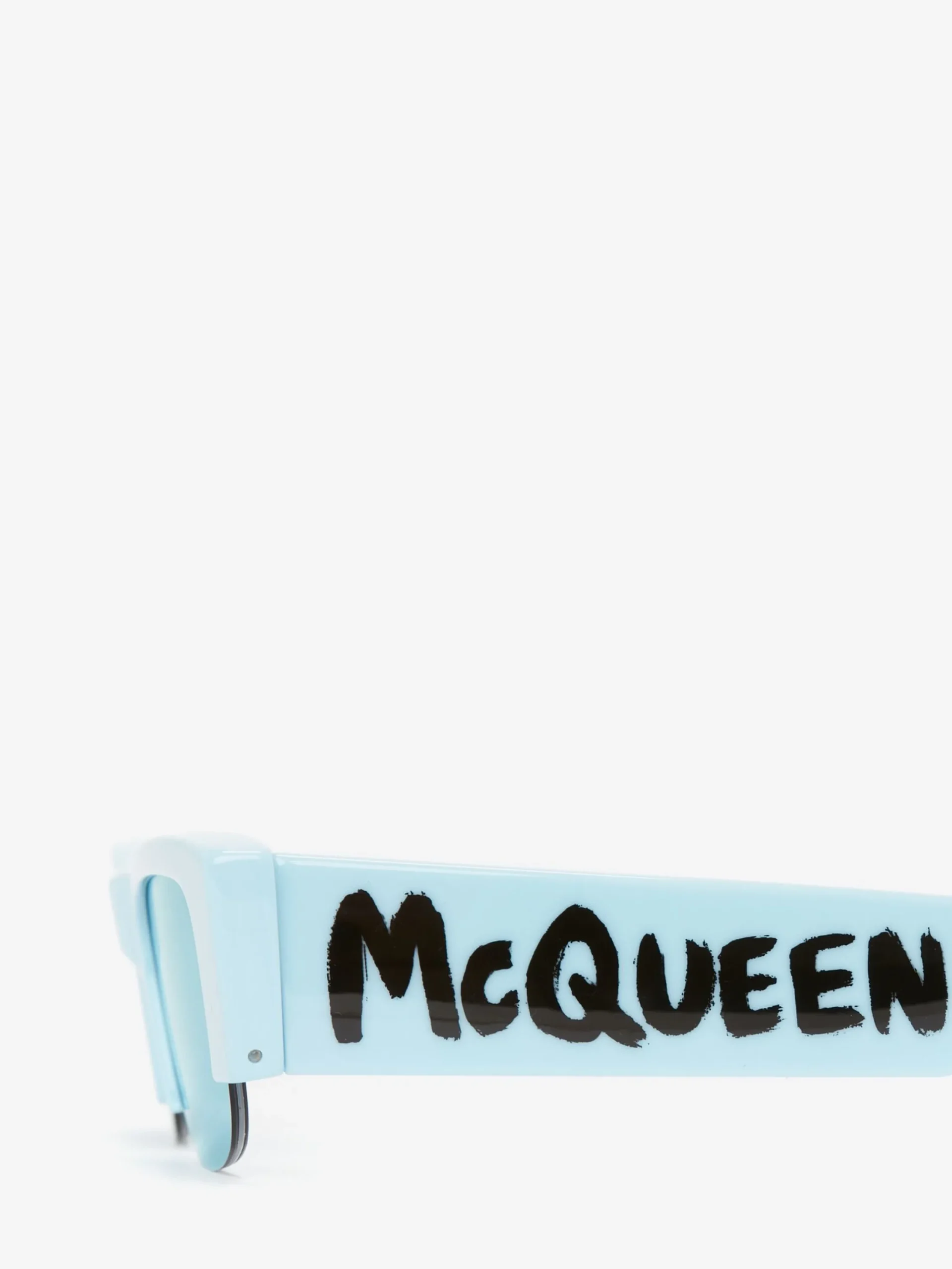 Sale Alexander McQueen Women's McQueen Graffiti Slashed Sunglasses in Light Blue