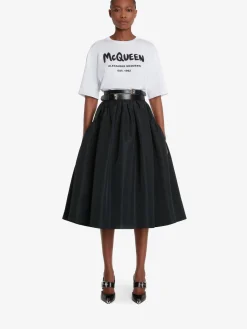 Online Alexander McQueen Women's McQueen Graffiti T-shirt in White/Black