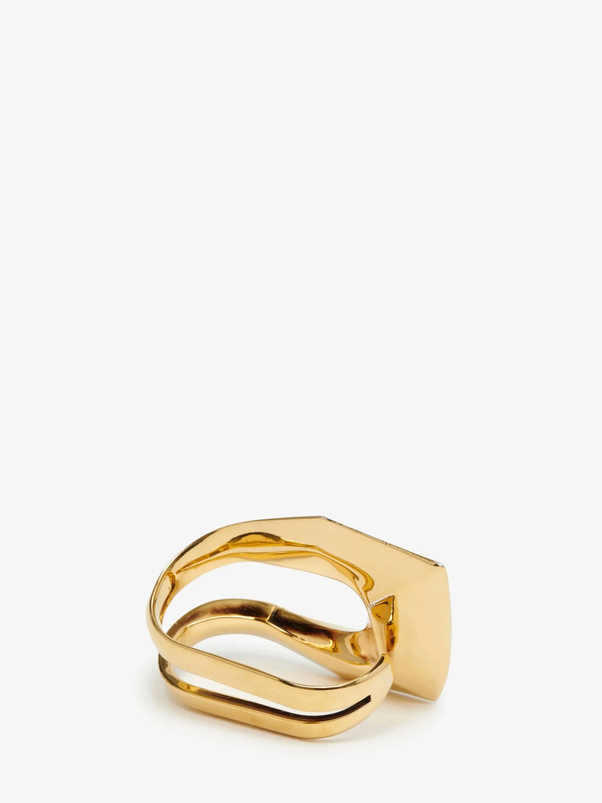 Cheap Alexander McQueen Women's Modernist Double Ring in Antique Gold
