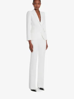 Clearance Alexander McQueen Women's Narrow Bootcut Trousers in LIGHT IVORY