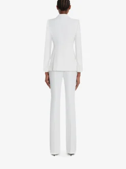 Clearance Alexander McQueen Women's Narrow Bootcut Trousers in LIGHT IVORY