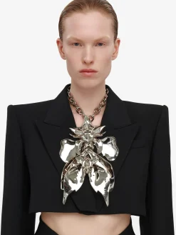Flash Sale Alexander McQueen Women's Orchid Necklace in Antique Silver