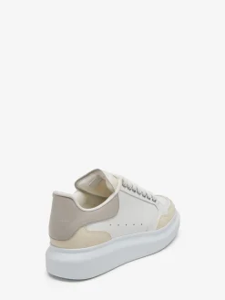 Best Alexander McQueen Women's Oversized Sneaker in White/Vanilla/Cement