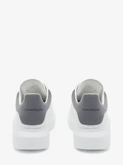 New Alexander McQueen Women's Oversized Sneaker in White/Grey