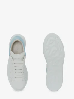 Clearance Alexander McQueen Women's Oversized Sneaker in White/Powder Blue