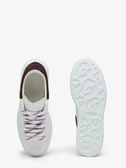 Clearance Alexander McQueen Women's Oversized Sneaker in White/Dark Burgundy